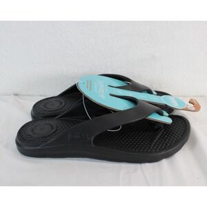 Totes Everywear Mens Flip Flops Black Waterproof Lightweight Sandals Size 12